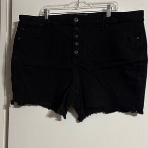 Torrid Black High-Rise Button-Fly Denim Shorts